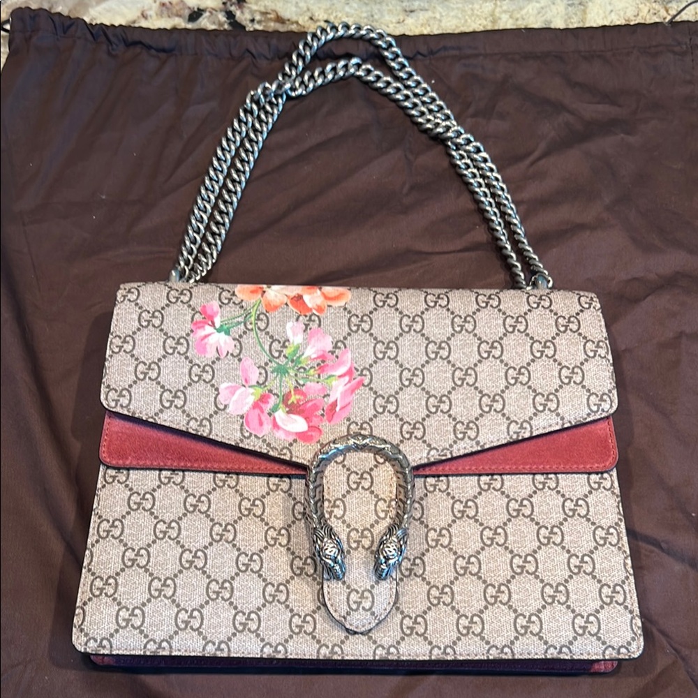 Gucci Beige and Red Floral Women's Bag
